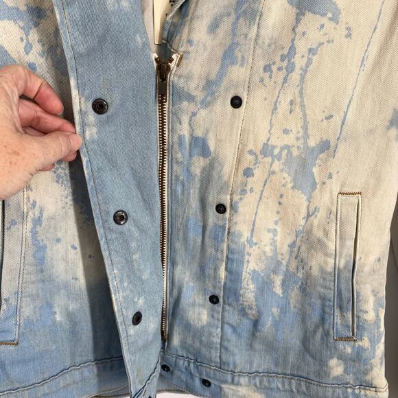 Joes Jacket Women’s Small Leather Sleeves Jean Easy Rider Denim Acid Wash - Picture 8 of 11